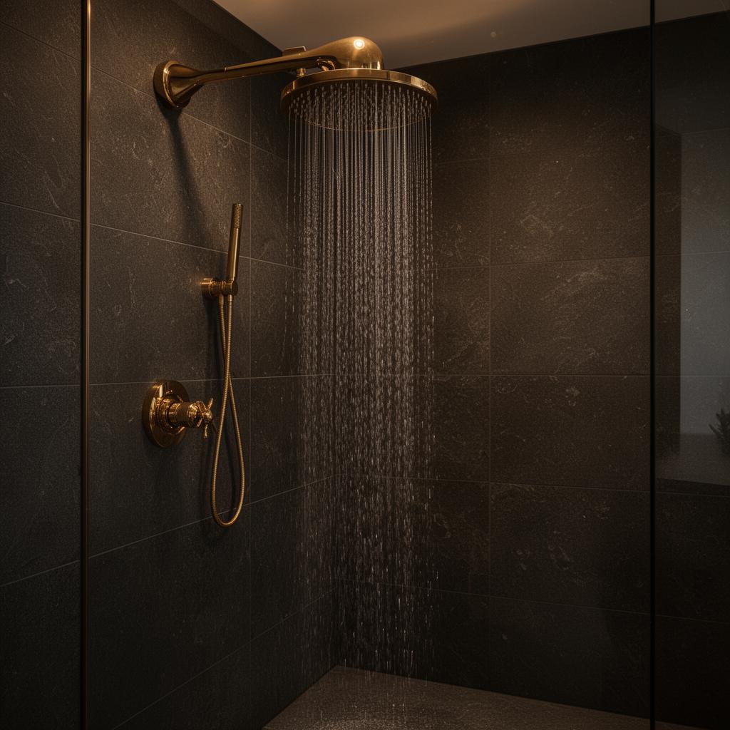 Regendusche mit Brause-Set in Brass